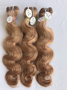 Single Donor 24" Inch <b>Body</b> <b>Wave</b> Indian Hair Extensions Good Quality Virgin Hair Grade 12A No.18 Colored Bundle Looking Good - Product Image 6