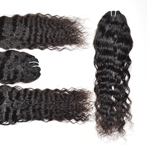Cheveux Indiens Remy Non Traités Ondulés Naturels Noirs Soyeux Brillants Tissage Double Trame à la Machine 100g Toutes Couleurs Lot de Cheveux - Product Image 2