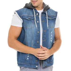 Precios razonables estilo sin mangas hombres Chaleco de mezclilla para la venta Venta caliente mejor proveedor ligero hombres Chaleco de mezclilla - Product Image 3