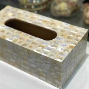 Mother of Pearl Tissue Paper Box MOP Wooden Tissue Box Premium Quality MOP Table Tissue Paper Box
