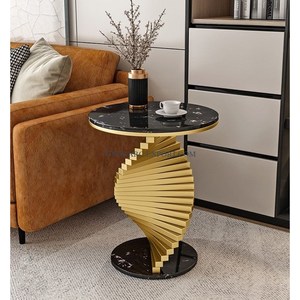 Aluminium Fleur Design Argent Antique Nouveau Motif Élégant Table d'Appoint Café Plateau en Verre Base en Marbre Table de Meubles de Salon - Product Image 4