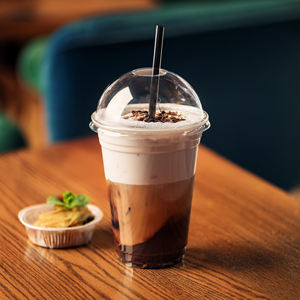 Vasos de plástico ecológicos desechables de una sola pared de 95mm al por mayor de fábrica con logotipo personalizado para café helado, té y bebidas PET - Product Image 1