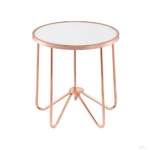 Mesa de Centro Moderna Ecológica de Metal Recubierto de Cobre con Tapa de Mármol, Decoración para el Hogar y Jardín en Diseño Único - Product Image 1