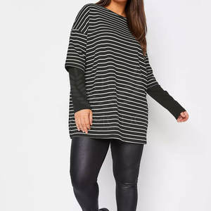 Camiseta de doble capa para mujer Camiseta de doble capa de último diseño Impresión de logotipo personalizado Camiseta de doble capa de algodón y poliéster para mujer - Product Image 3