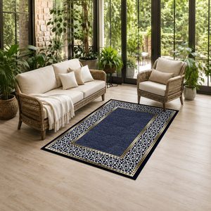 Tapis de salon multicolores neutres modernes vintage imprimés numériquement, lavables en machine, en chenille, antidérapants, vente en gros RUGS DEPOT LXDP-0516 - Product Image 6