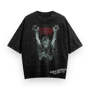 Personalizado 100% algodón hombres Streetwear Oversize ácido lavado sol desteñido desgastado Camiseta cuello redondo Boxy recortada camisetas de manga corta - Product Image 2