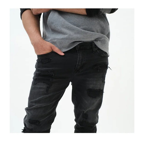 Vente en gros de jeans de couleur noire pour hommes, coupe ample, décontractés et vêtements de soirée, en vente à bas prix, confortables - Product Image 2