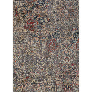 Alfombras de Seda Anudadas a Mano Gulmarg, Diseño Rectangular con Medallón Rojo Naranja, Estilo Patchwork para Sala de Estar, Modelo Pae-6457 - Product Image 3