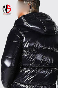 Veste matelassée de haute qualité, noire, coupe-vent, chaude, avec poche, logo personnalisé, veste d'hiver pour homme, veste d'extérieur - Product Image 5