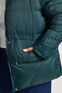 Veste matelassée en coton chaud en gros, manteaux brillants à bulles, imprimé, col en peau de vache, manches longues, printemps-hiver, pour femmes - Product Image 4