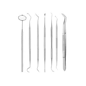 Kit d'examen dentaire manuel en acier inoxydable certifié CE avec miroir et manche pour la pratique clinique des étudiants - Product Image 1