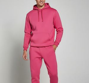 Survêtement décontracté à capuche pour homme, hiver, couleur unie, logo personnalisé, deux pièces, tenue de jogging, dernière mode, vêtements de sport, vente OEM ODM - Product Image 6