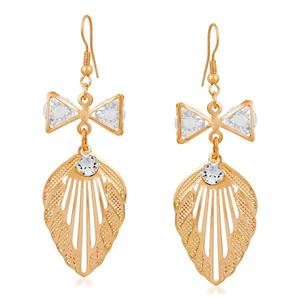 Boucles d'oreilles pendantes en plaqué or 18 carats Urthn Boucles d'oreilles pendantes en pierre d'or rose pour les mariages, les fêtes ou les cadeaux 1310607 - Product Image 1