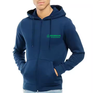 2025 dernière conception deux couleurs bloc OEM fermeture éclair à capuche pour hommes Logo personnalisé prix de gros 100% coton respirant homme à capuche - Product Image 1