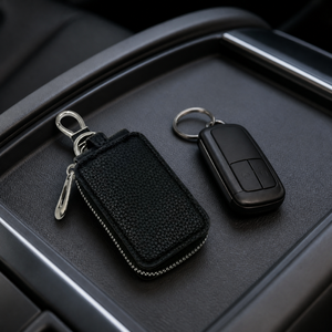 Funda de Cuero para Llaves de Coche, Protector de Llaves Universal Antipérdida, Estuche para Llaves con Textura de Nogal y Gancho - Product Image 2