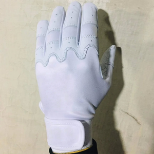 Guantes de Bateo de Béisbol de Primera Calidad, Personalizados, de Color Blanco, con Puño Corto, Dedos Completos y Agarre Antideslizante - Product Image 5