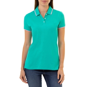 Polo uni en coton polyester respirant de haute qualité, très vendu à l'usine, polo imprimé avec logo personnalisé pour femmes - Product Image 6