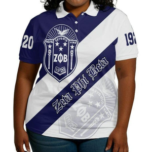 เสื้อยืดผู้ชายพิมพ์ลายโลโก้ทั้งหมดของผู้หญิงเสื้อยืดพิมพ์ลาย Elp Zeta Phi Beta - Product Image 6