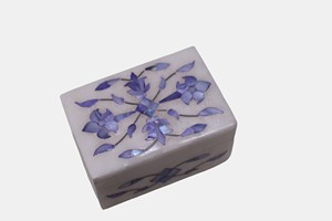 Boîte à bijoux rectangulaire en marbre I Boîte à bijoux en nacre bleue I Petite boîte à accessoires de bijoux I Boîte cadeau pour elle ou lui - Product Image 4