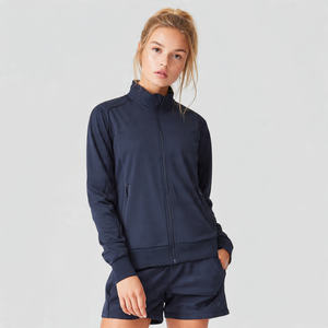 เสื้อแจ็คเก็ตออกกำลังกายผู้หญิง โพลีเอสเตอร์ 100% คอตั้ง ระบายอากาศ กันลม ซับในผ้าฝ้าย ดีไซน์ปรับแต่งได้ สำหรับวิ่ง - Product Image 1