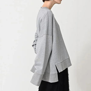 เสื้อสเวตเชิ้ตผู้หญิงคุณภาพสูง สำหรับออกกำลังกายกลางแจ้ง แขนยาว สีพื้น ทรงโอเวอร์ไซส์ คอกลม กำลังเป็นที่นิยม - Product Image 3