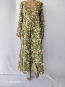 Adorable styliste femmes coton naturel Cocktail Maxi robes plage fête portant avec bouton décoration - Product Image 2