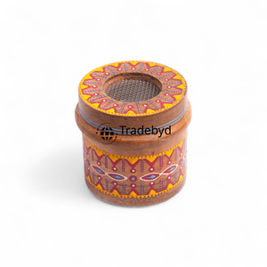 Tradebyd Boîte de brûleur d'encens en bois finement conçu avec un design décoratif coupé et une surface lisse pour une utilisation en Bakhoor - Product Image 4