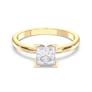 Princess Cut 1,00 Quilates Moissanite Diamond Prong Set Anillo de compromiso solitario Hecho en plata esterlina para mujeres - Product Image 5