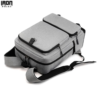 Sac à dos multifonctionnel imperméable avec fermeture éclair RFID, compartiment pour ordinateur portable, sac à bandoulière intelligent pour affaires, unisexe, en toile avec doublure en nylon