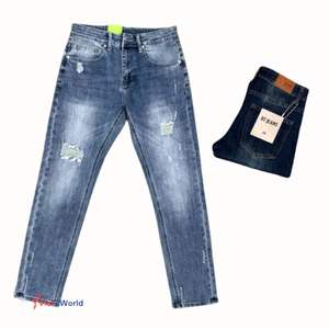 Oem/odm กางเกงยีนส์เข้ารูปพอดีตัวสำหรับผู้ชาย, กางเกงยีนส์เอวปานกลางซักกลางกลางแจ้ง - Product Image 5