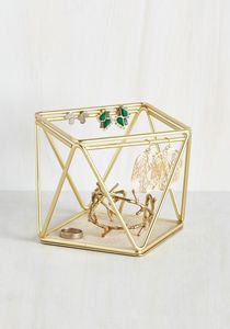 Joyero de Metal y Vidrio con Base de Madera con Acabado Envejecido, Tapa Transparente, Estilo Rústico - Product Image 4