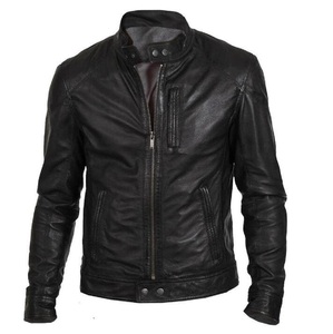 Veste en cuir noir 100% authentique de haute qualité pour homme, veste en cuir de créateur haut de gamme pour homme - Product Image 3