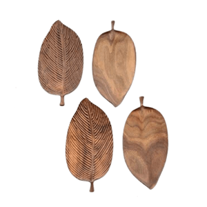 Bandeja de madera de gran calidad con forma de hoja, venta al por mayor, placas de madera tallada con logotipo de lujo personalizado, Bandejas para servir - Product Image 2