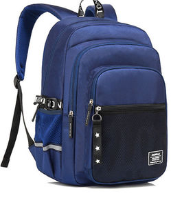 Vente chaude Nylon Noir Sac École Sacs À Dos pour Adolescents Avant Zip Poche À La Mode Collège Sacs Toile Sac pour Filles - Product Image 6