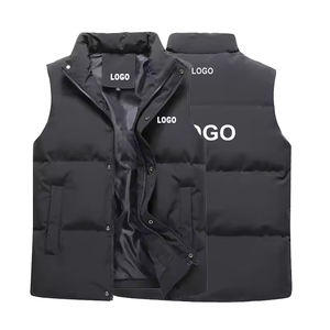 OEM New Wholesale Custom Men's Latest Fashion Sleeveless Winter Breathable Zipper Casual Cotton Padded <b>Utility</b> Puffer <b>Vest</b> - Product Image 2