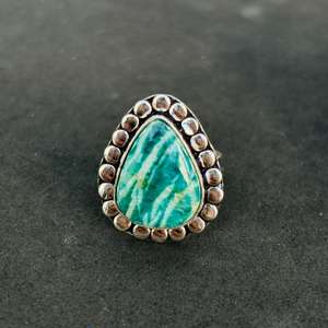 แหวนแต่งงานจาก925เงินสเตอร์ลิงลายอเมซอนไนต์รูปลูกแพร์โมอิสซาไนต์สำหรับงานปาร์ตี้ - Product Image 4