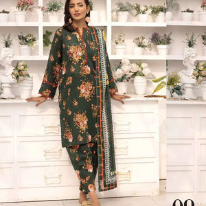Femme Designer Coton/Pelouse Shalwar Kameez Dernière Collection Été Imprimé Pakistanais de Marque - Product Image 1