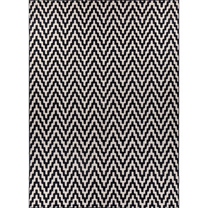 Tapis en laine tissée plate Alhambra gris et noir ADWL-13287, motif rayé/chevron/abstrait, tapis en jute pour sol domestique, modèle rectangulaire - Product Image 1