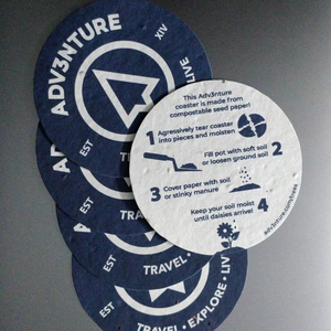 ที่รองแก้วแบบกลมพิมพ์โลโก้พิมพ์ลายใหม่ถาดรองแก้วสำหรับใส่เครื่องดื่มงานอีเวนต์งานออกแบบได้เอง - Product Image 1