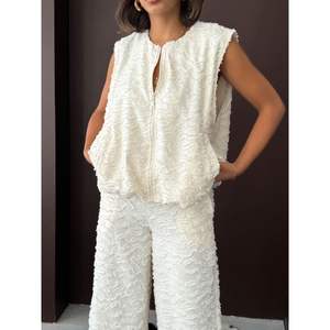 Topshow Women's Jacquard Woven Zippered Vests Wholesale <b>Waistcoats</b> - Product Image 6