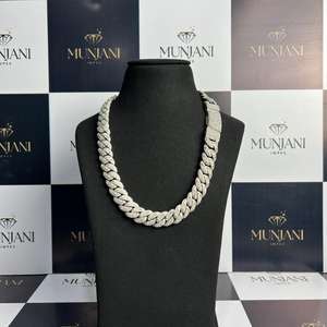 IGI Certified <b>VVS</b> Moissanite <b>Diamond</b> Cuban Link <b>Chain</b> Necklace Hip Hop Jewelry Iced Out Men's Party - Product Image 3