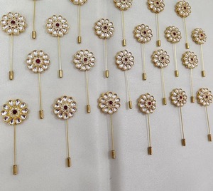 Kundan <b>Brooch</b> for Wedding Ceremony Bridal <b>Pin</b> Accessories Return Gift Welcome Gift Wedding Favor Party Wear <b>Brooch</b> for Guests - Product Image 2