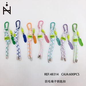 Angelina EU España Stock Local Nuevo Llavero Colgante de Nylon Tejido Ecológico con Cara Sonriente Linda, Accesorio para Bolsos - Product Image 3