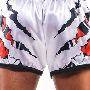 กางเกงขาสั้น MMA แบบต่อสู้สำหรับมวยไทยดีไซน์ตามสั่งสีและโลโก้ - Product Image 3