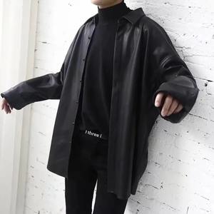 Chemises en cuir véritable pour hommes surdimensionnées de qualité supérieure, vente en gros, manches longues, design léger personnalisé, chemises en cuir véritable - Product Image 5