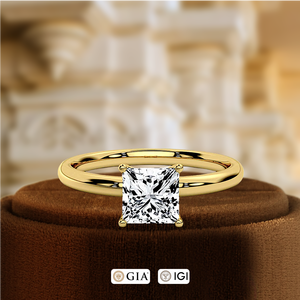 Bague de fiançailles en or blanc 14 carats avec diamant taille princesse de 1 carat certifié IGI, bague solitaire, meilleur cadeau pour une personne spéciale - Product Image 2