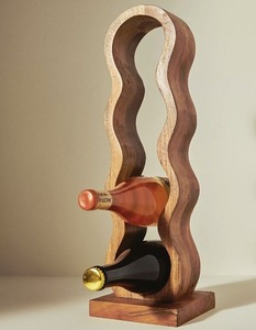 Organizador de botellas de vino de madera artesanal de lujo clásico, accesorio de soporte de vino de lujo hecho a mano para bares - Product Image 3