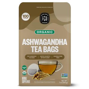 FGO Organic Ashwagandha <b>Tea</b>, 100 Count, Eco-Conscious Herbal <b>Tea</b> Bags - Product Image 1