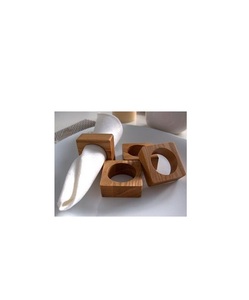 Handcrafted <b>wooden</b> <b>napkin</b> <b>rings</b> with elegant rustic design perfect for farmhouse dining table setting decoration - Product Image 3