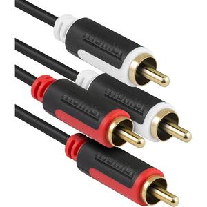 Mumbi 14041-2m Black Stereo <b>Audio</b> Cinch Connection <b>Cable</b> with <b>RCA</b> Connector PVC Jacket & Braid Shielding - Product Image 1